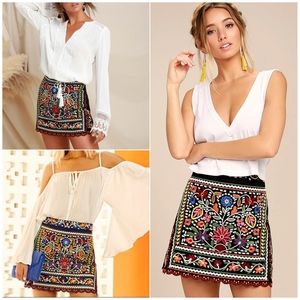 Vestique Don’t Stop the Party Embroidered Skirt